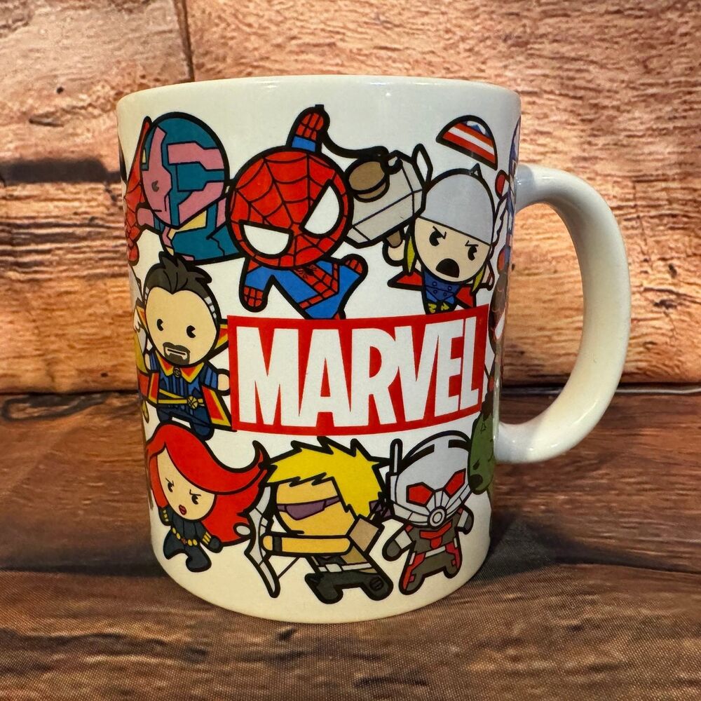 Marvel Chibi Heroes Mug White Ceramic Licensed Monogram Collectible Cup